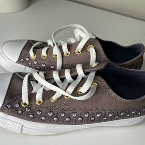 Converse Taupe and White Sneakers